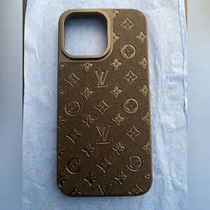 iPhone 15 pro max FELT Black Monogram Phone Case